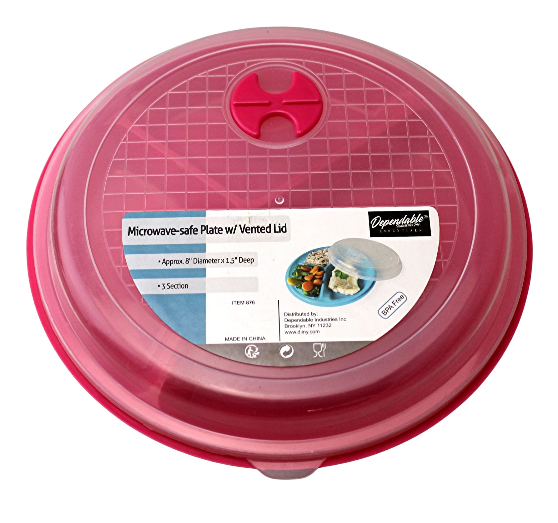 Dependable Essentials plates with three compartments for portion control.