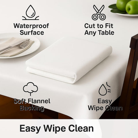 Dependable Essentials waterproof vinyl top shields tables from stains