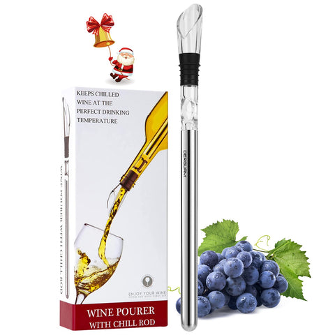 DERGUAM 3-in-1 wine chiller rod fits standard bottles for cool, undiluted wine.