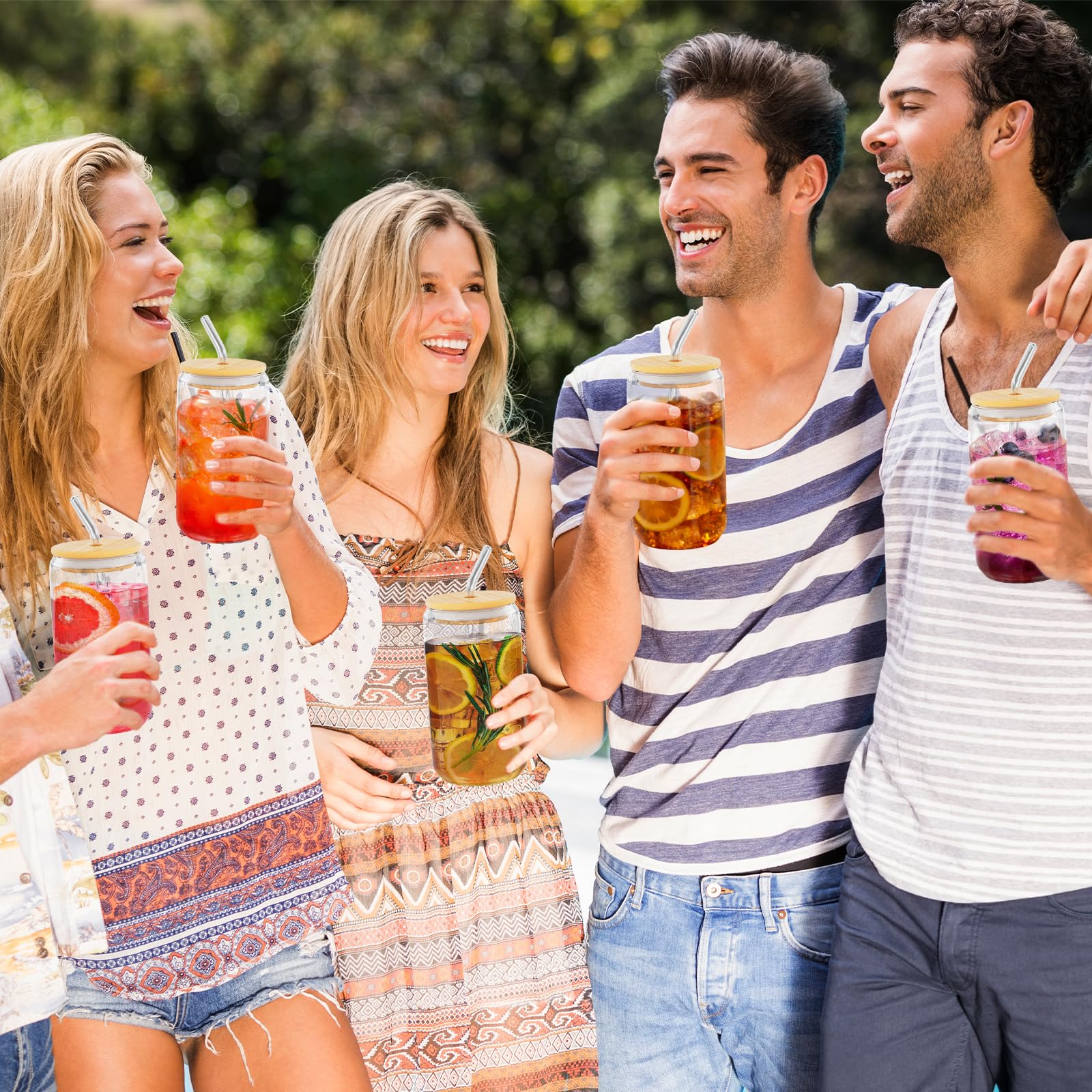 Deriibrico 16oz can-shaped glasses ideal for juice, cocktails, smoothies
