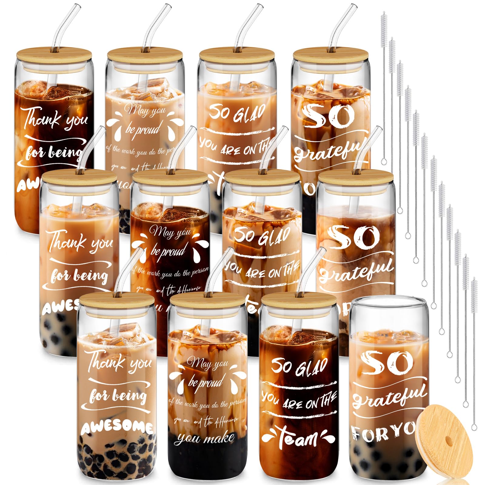 Deriibrico mixed-style glass cups ideal for gifting and team appreciation.