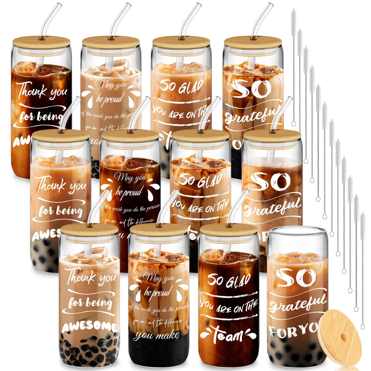 Deriibrico mixed-style glass cups ideal for gifting and team appreciation.