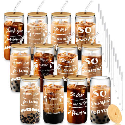 Deriibrico mixed-style glass cups ideal for gifting and team appreciation.