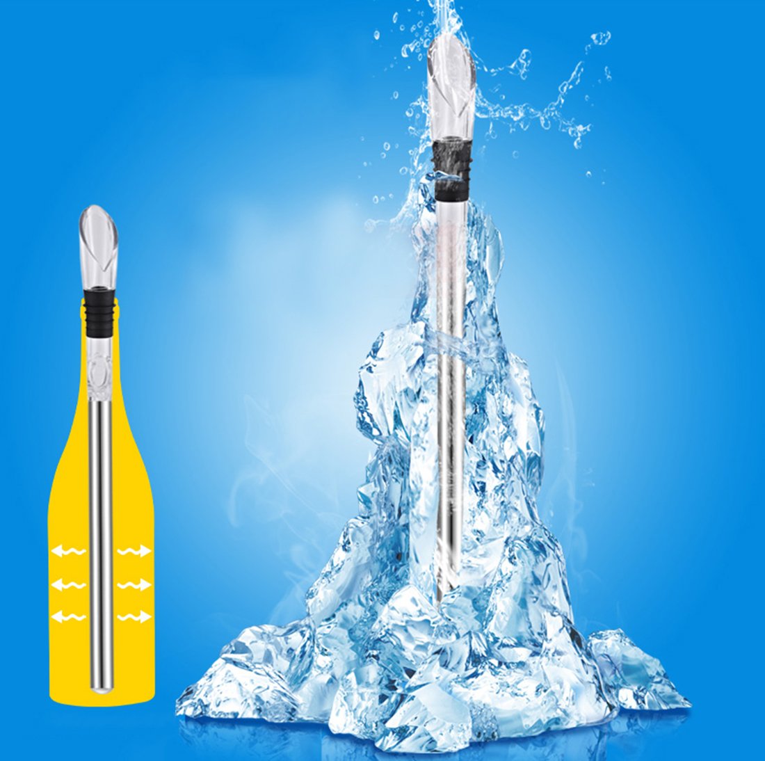 DERNORD chiller shows durable stainless steel and clear materials for pure taste.