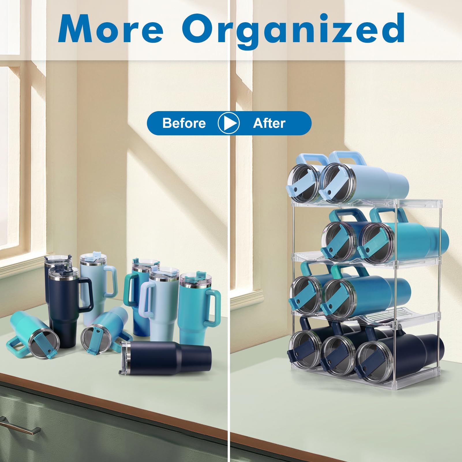Dersyer cabinet view demonstrates sturdy stainless steel feet for stability.