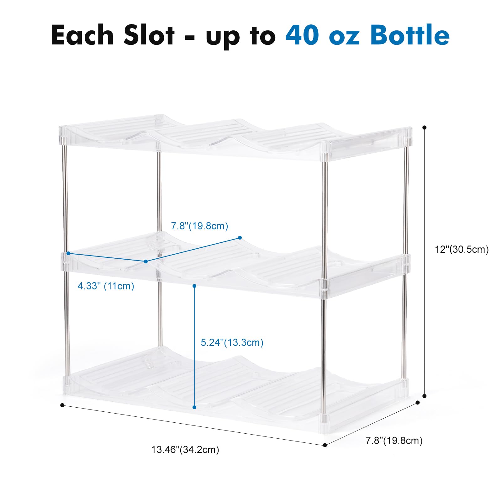 Dersyer stackable tumbler organizer shows triple-stack design for easy access.