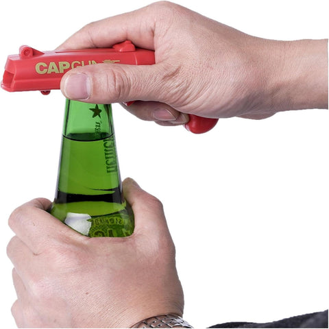 Dervyxious cap gun bottle opener used at a themed events gathering