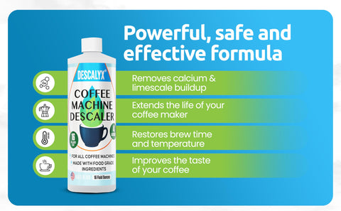 Descalyx descaler hand-dispensing action for convenient kitchen use.