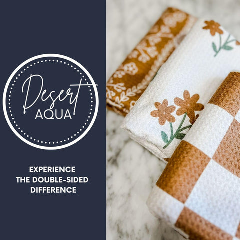 Desert Aqua waffle weave microfiber close-up showing absorbent texture