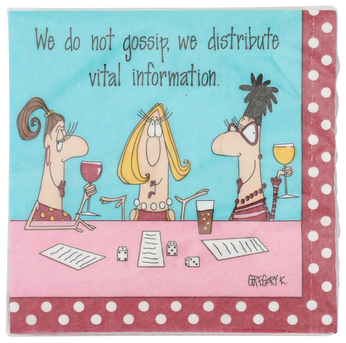 Design Design Vital Information napkins: colorful 5-inch squares for festive entertaining
