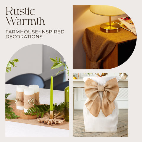 Designer Burlap Table Runner creates inviting centerpieces and placemats