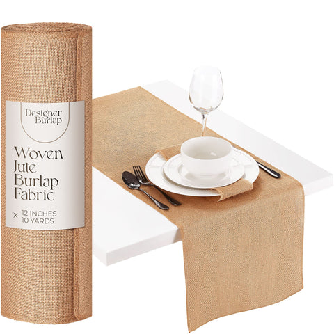 Designer Burlap Table Runner with dense weave adds sturdy elegance to meals