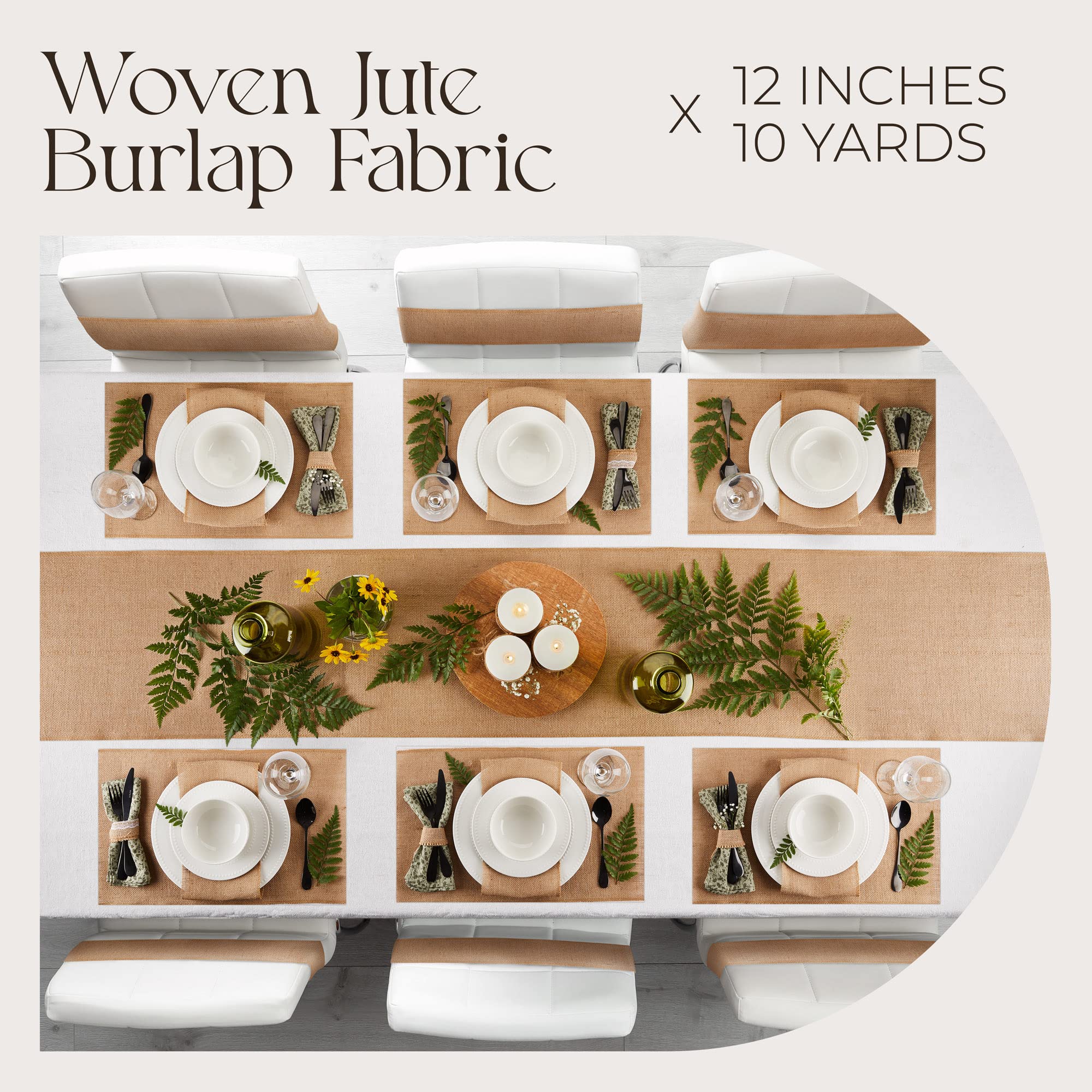 Designer Burlap Table Runner with even stitching for tidy farmhouse look