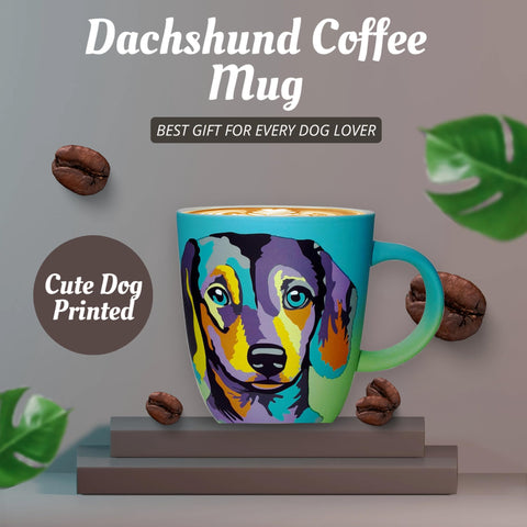 DesirableSip dachshund blue mug designed for desk and office use daily.