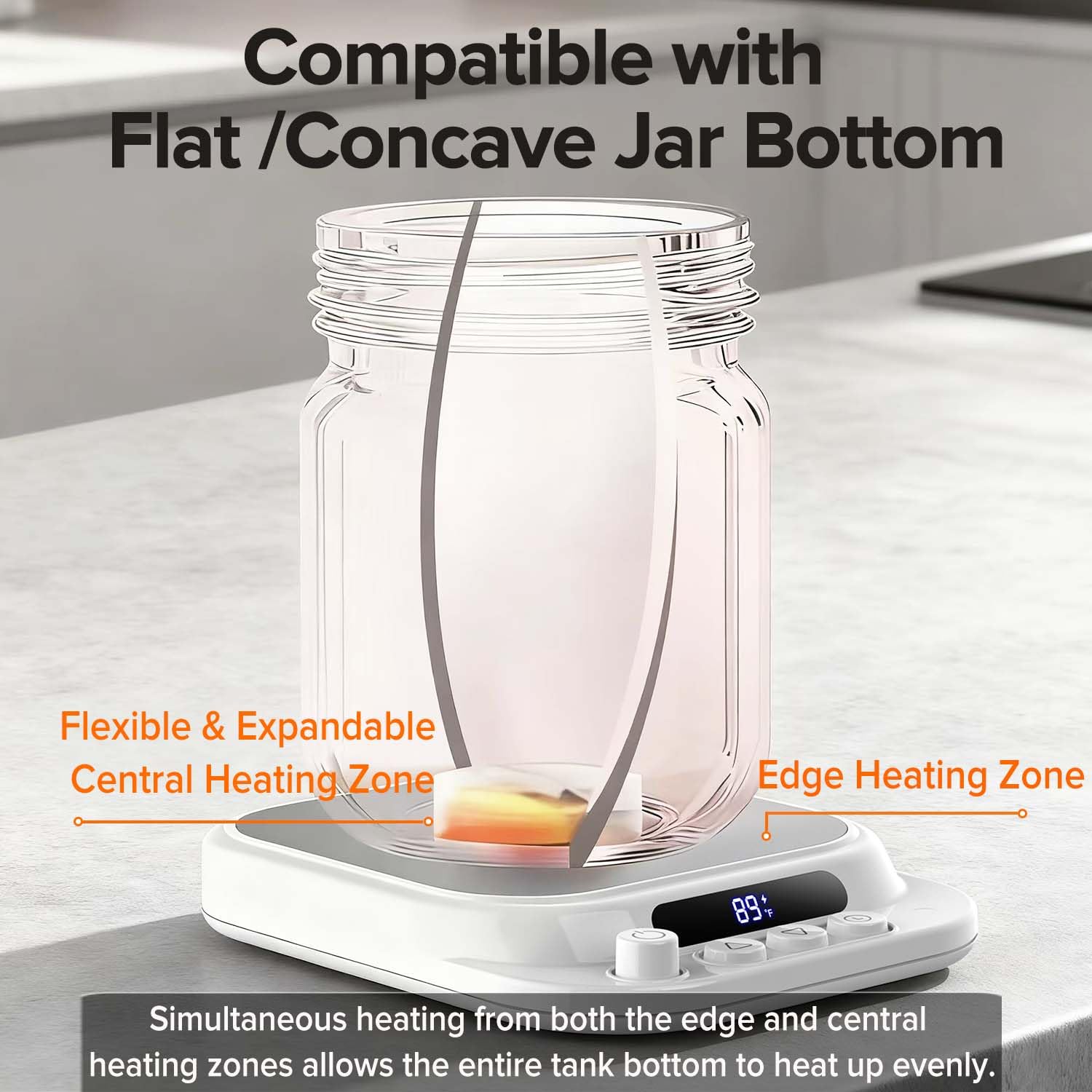 DesirSay heat plate design delivers even warmth across the jar base.
