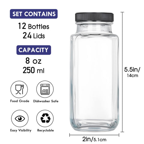 DESIYUE square glass bottles are easy to clean thanks to a compact silhouette.