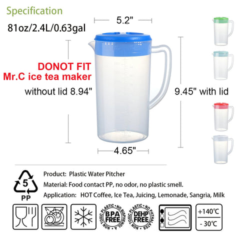 DeSJ wide-mouth pitcher enabling easy filling and cleaning for daily use