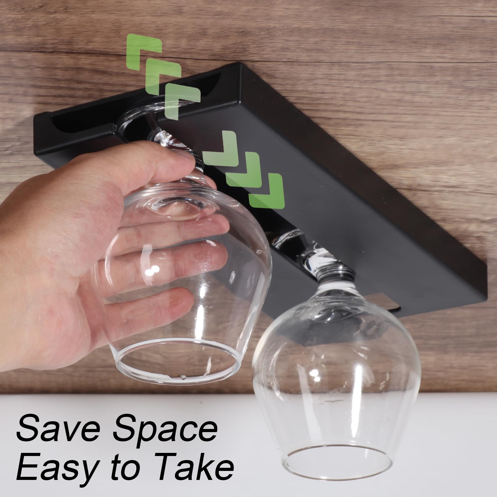 DESONAUT stemware rack in ABS plastic resists heat and cleans easily.