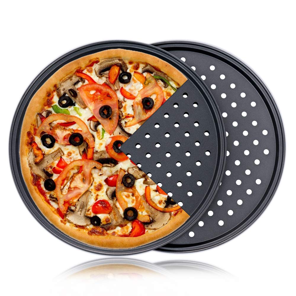 Destinymd pizza pan with holes delivers crisp, evenly baked crust for restaurant-style results.