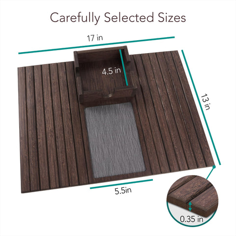 Detor brown-stained bamboo tray adds warm, elegant accent to rooms.