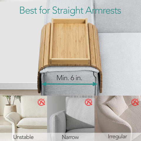 DETOR Couch Tray textured bamboo surface hides everyday marks