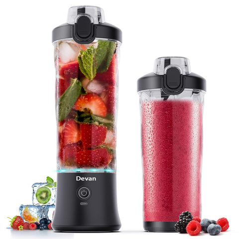 Devan portable blender 20oz diamond jar designed for quick smoothies on the go.