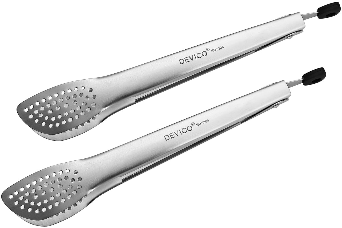 Devico kitchen tongs with locking mechanism for compact storage