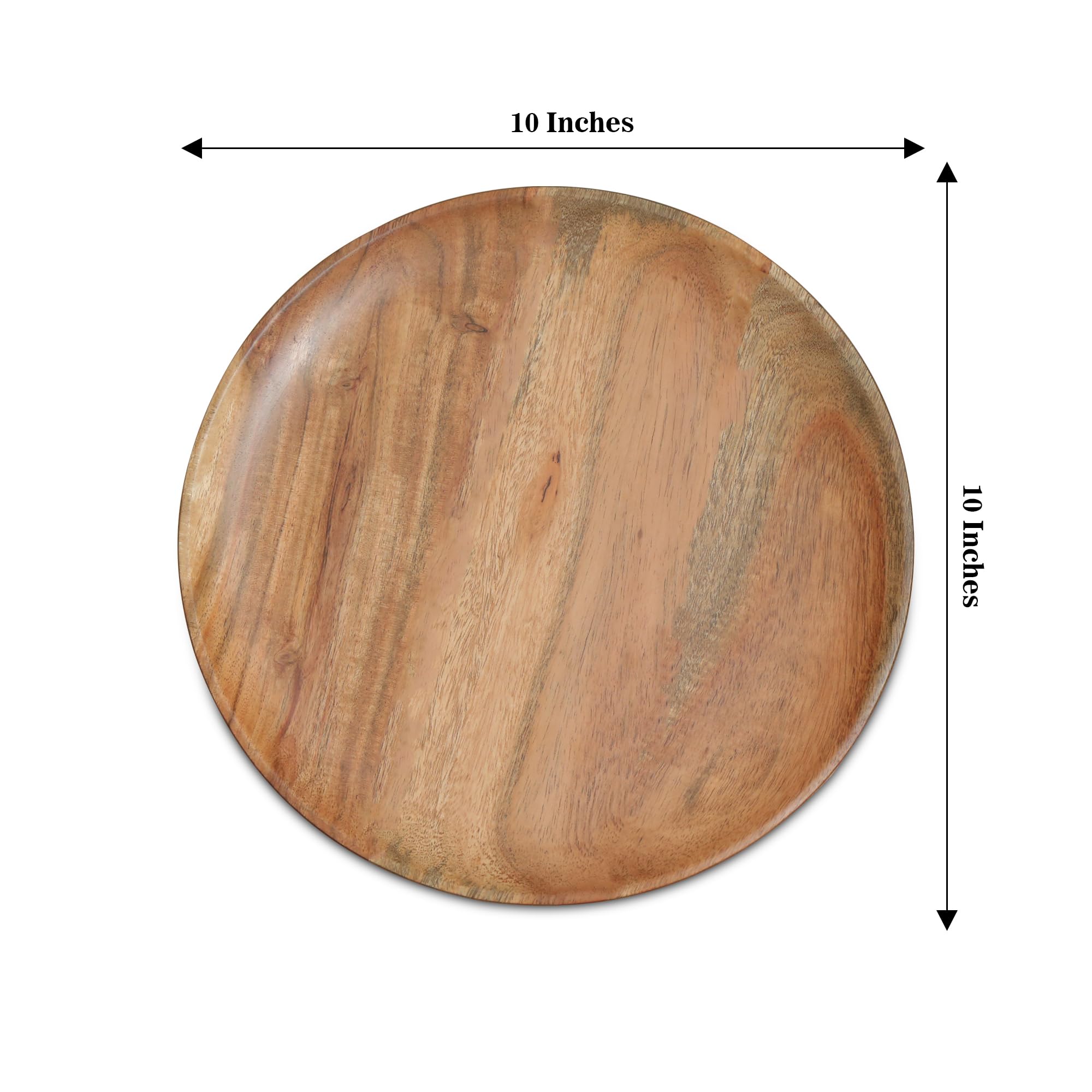 Devla acacia charger plate 10-inch ideal for charcuterie boards and entrees