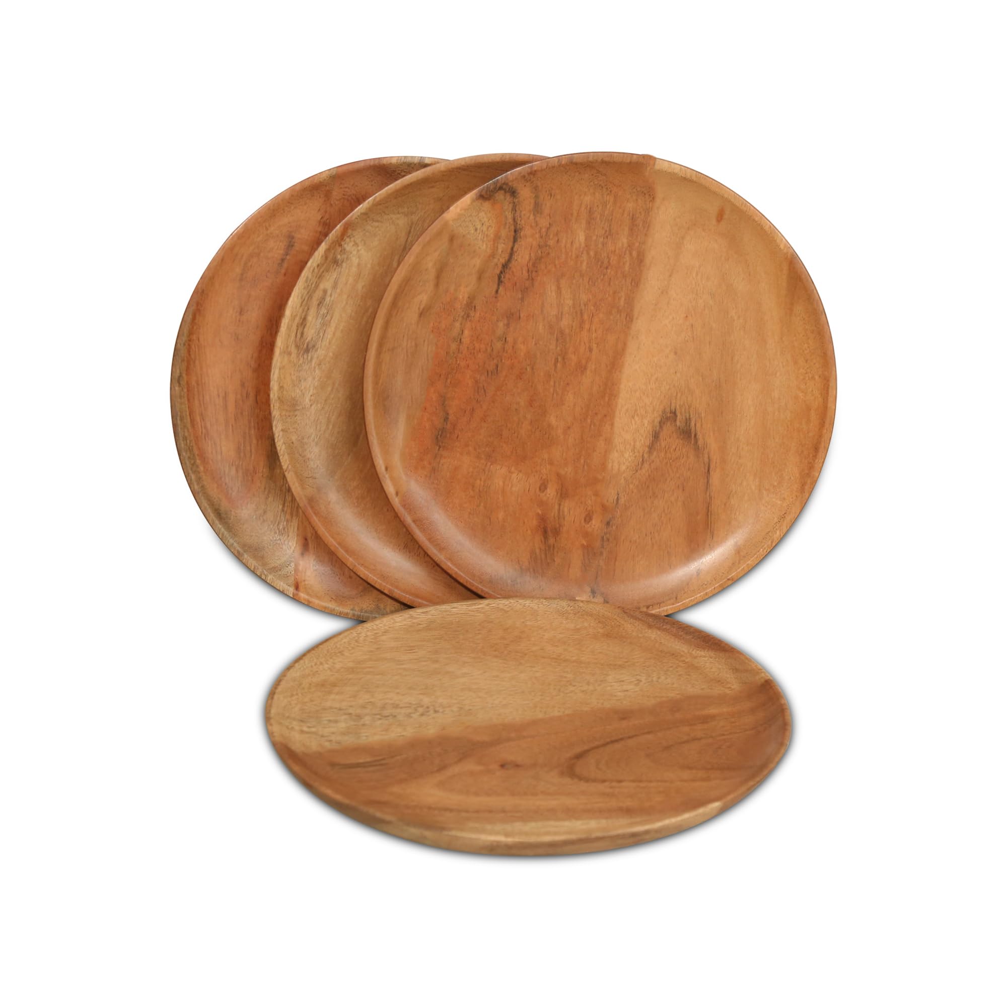 Devla acacia charger plate 10-inch top view for elegant table settings and presentations