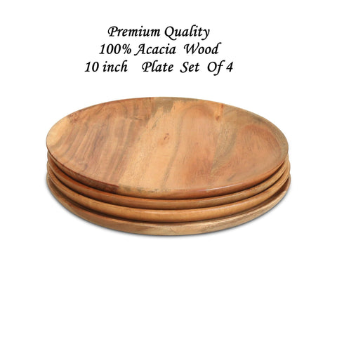 Devla acacia charger plate 10-inch wedding table setting centerpiece in natural wood
