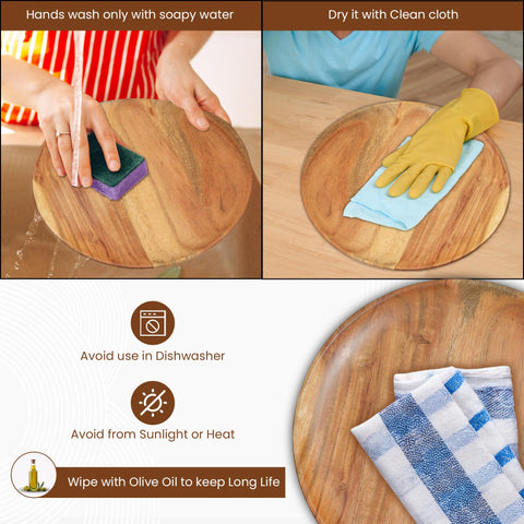 Devla acacia charger plate dish tray option for parties and events