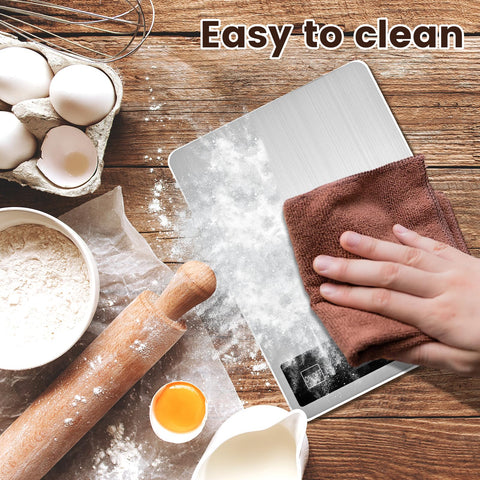 Deweywei tempered-glass weighing platform is easy to wipe and fingerprint resistant.