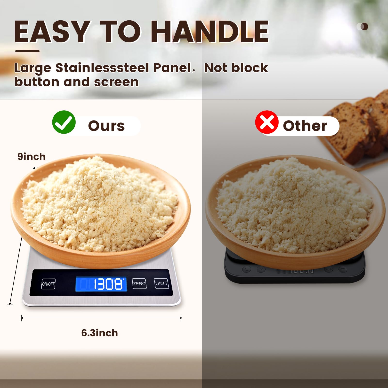 Deweywei waterproof stainless-steel top ensures durable, easy-clean surfaces.