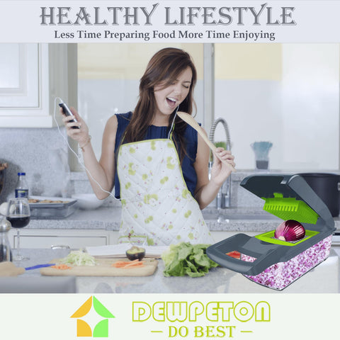 Dewpeton french fries cutter enables waffle fries or crispy slices.