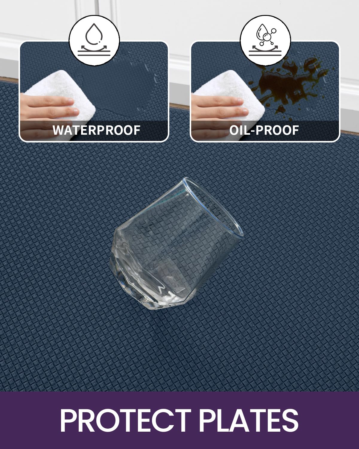 DEXI kitchen floor mat easy-clean design wipes clean quickly
