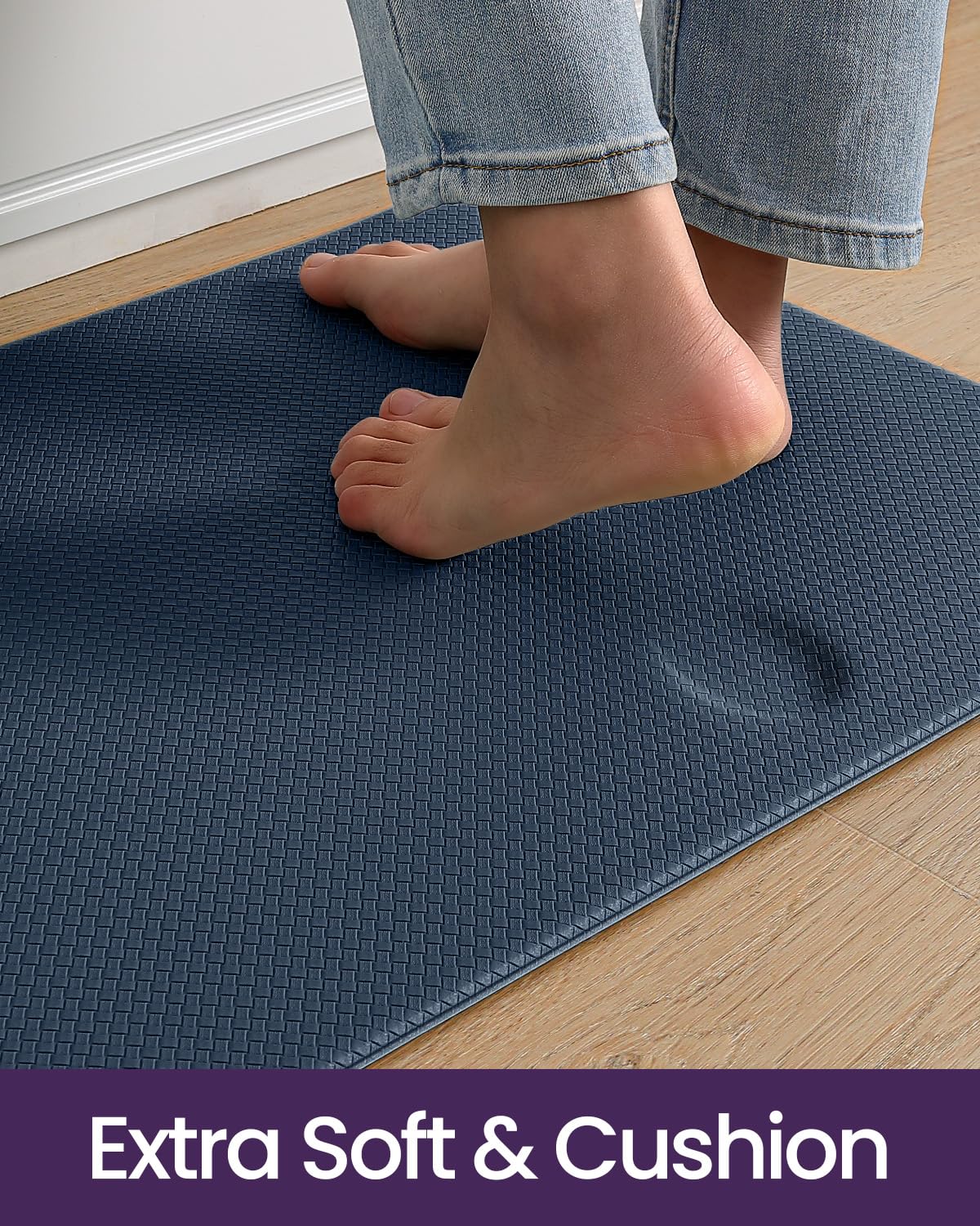 DEXI kitchen floor mat waterproof surface protects floors from spills and stains