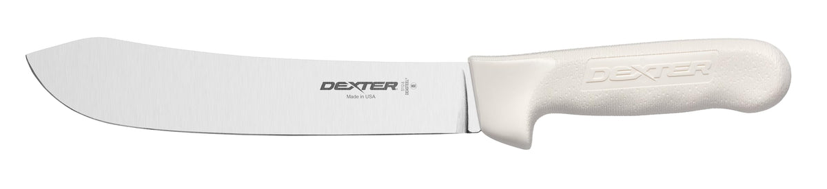 Dexter Outdoors 8-inch butcher knife blade for precise, clean cuts in busy prep rooms.