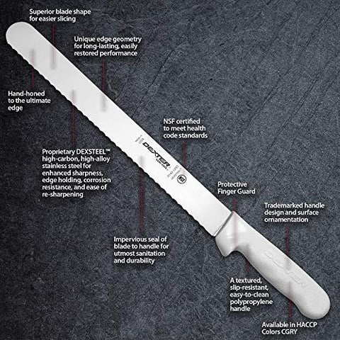 Dexter Outdoors Sani-Safe DEXSTEEL blade for sharp, long-lasting cuts.