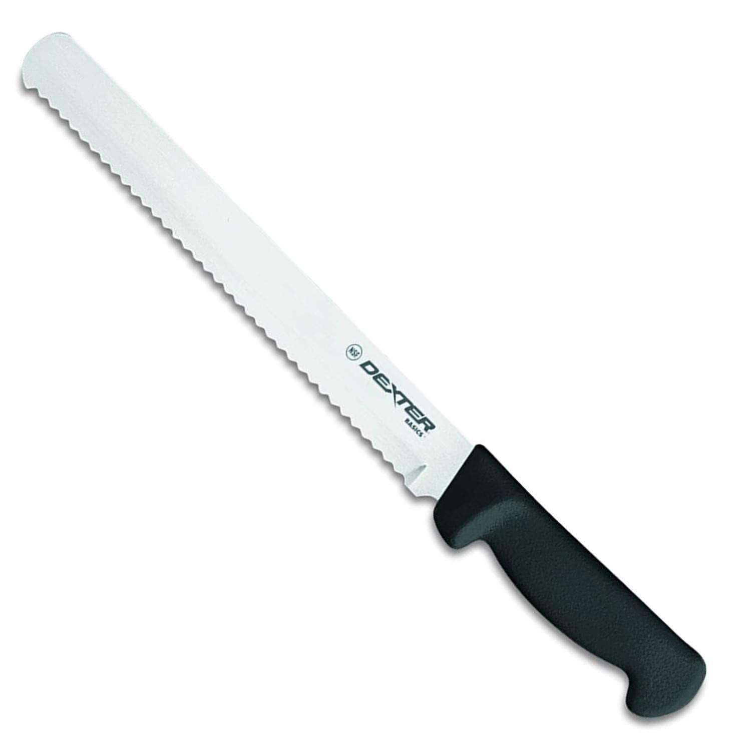 Dexter-Russell Basics P94804B 10-inch scalloped blade close-up for smooth bread slicing