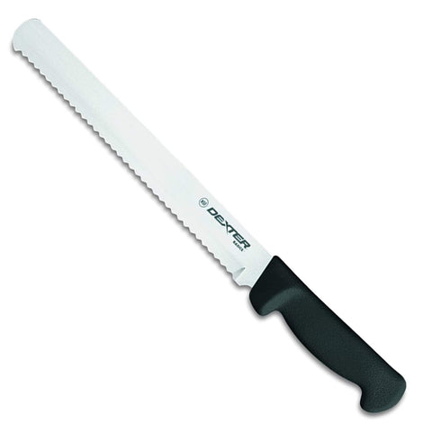 Dexter-Russell Basics P94804B 10-inch scalloped blade close-up for smooth bread slicing