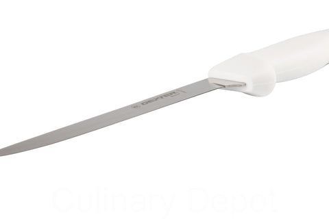 Dexter-Russell ergonomic knife design reducing hand fatigue during prep.