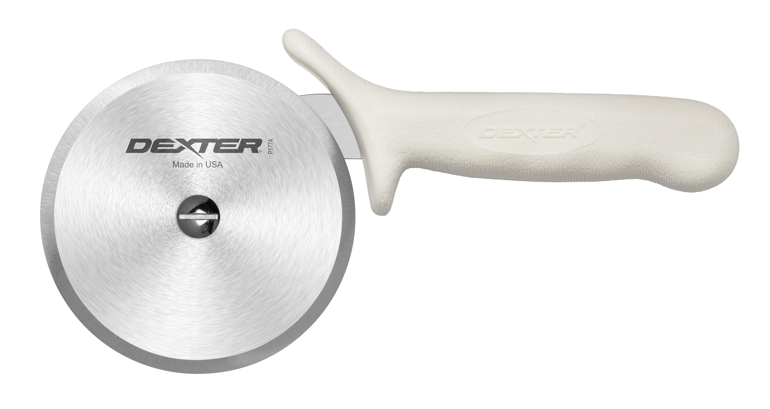 Dexter-Russell P177A-4PCP wheel close-up for clean crust cuts.