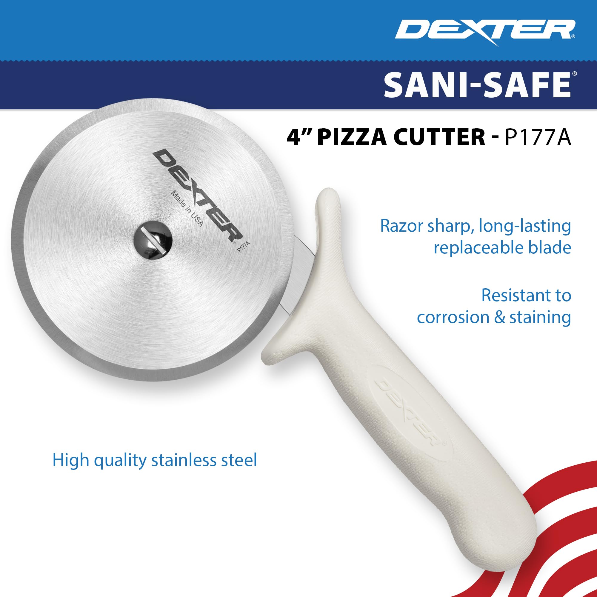 Dexter-Russell P177A-4PCP replaceable wheel feature in focus.