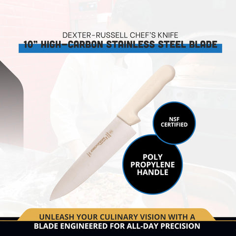Dexter-Russell S145-10PCP in action demonstrates efficient rocking cuts for prep work.