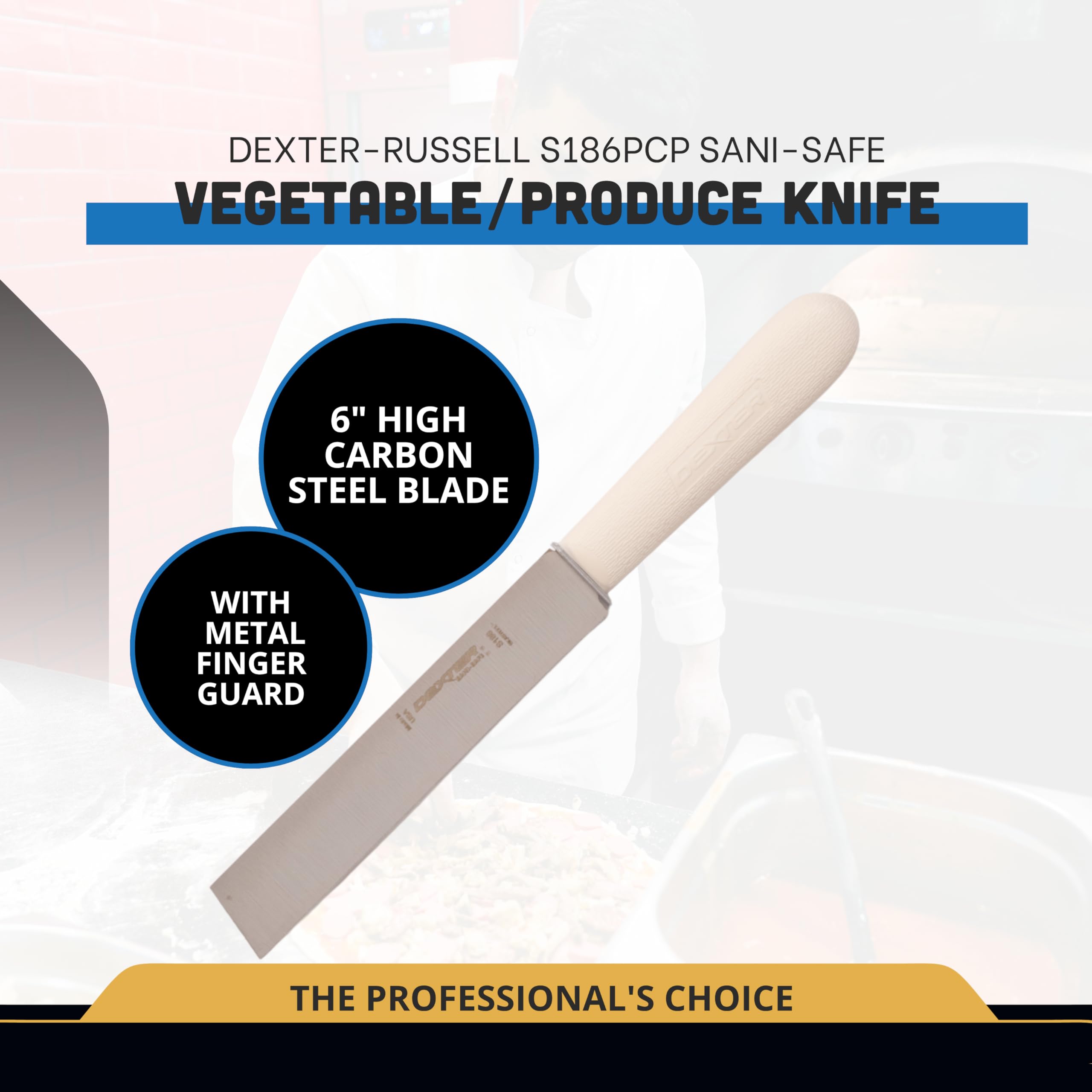 Dexter-Russell Sani-Safe 6in knife handle texture demonstrating slip-resistant grip