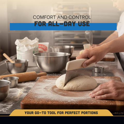 Dexter-Russell Sani-Safe easy-cleanup action facilitates quick removal of dough and flour.