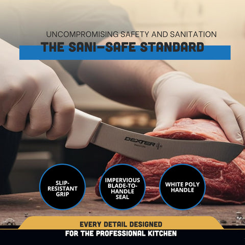 Dexter-Russell Sani-Safe seal between blade and handle for easy cleaning