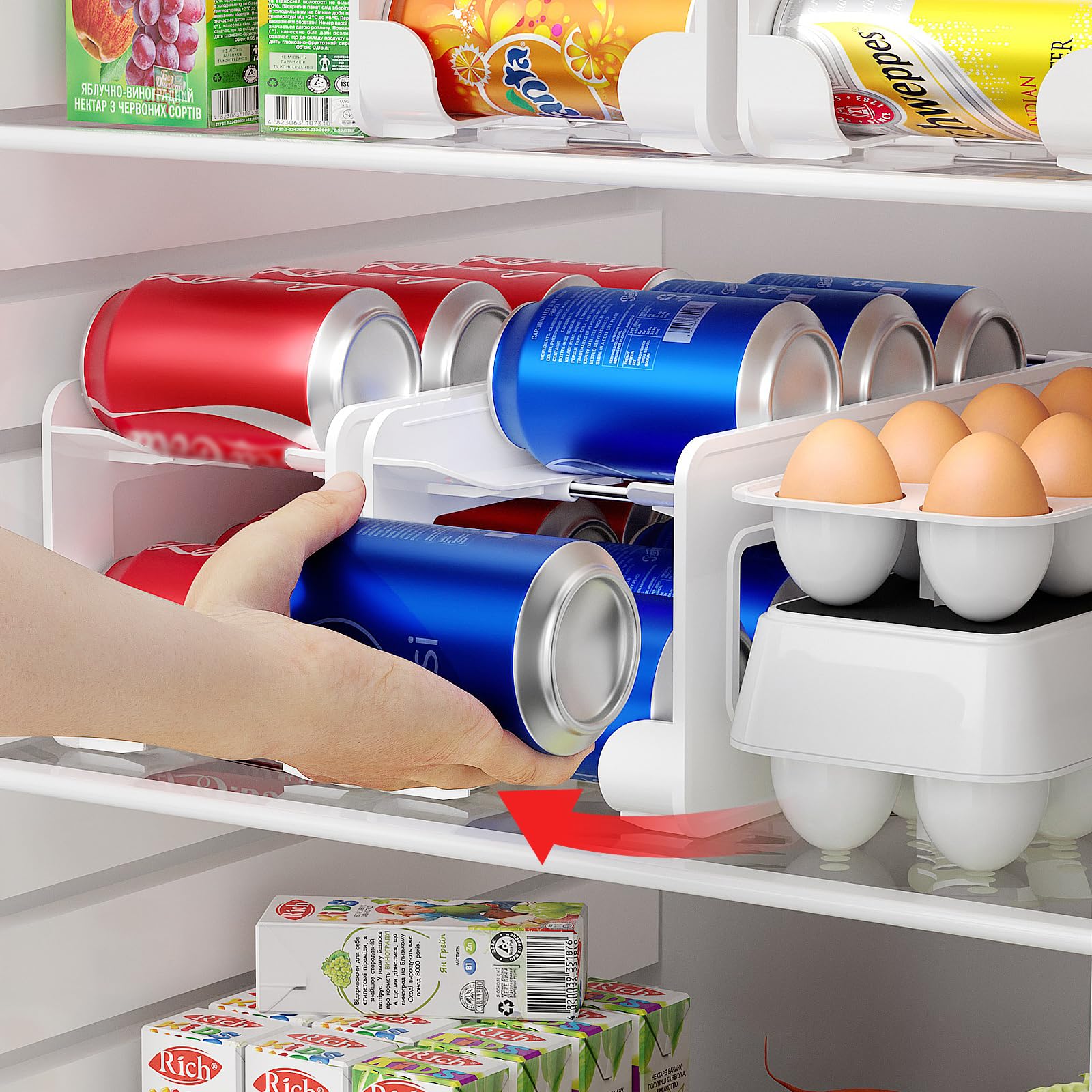 DEYILIAN auto-rotating dispenser in action enables effortless can retrieval