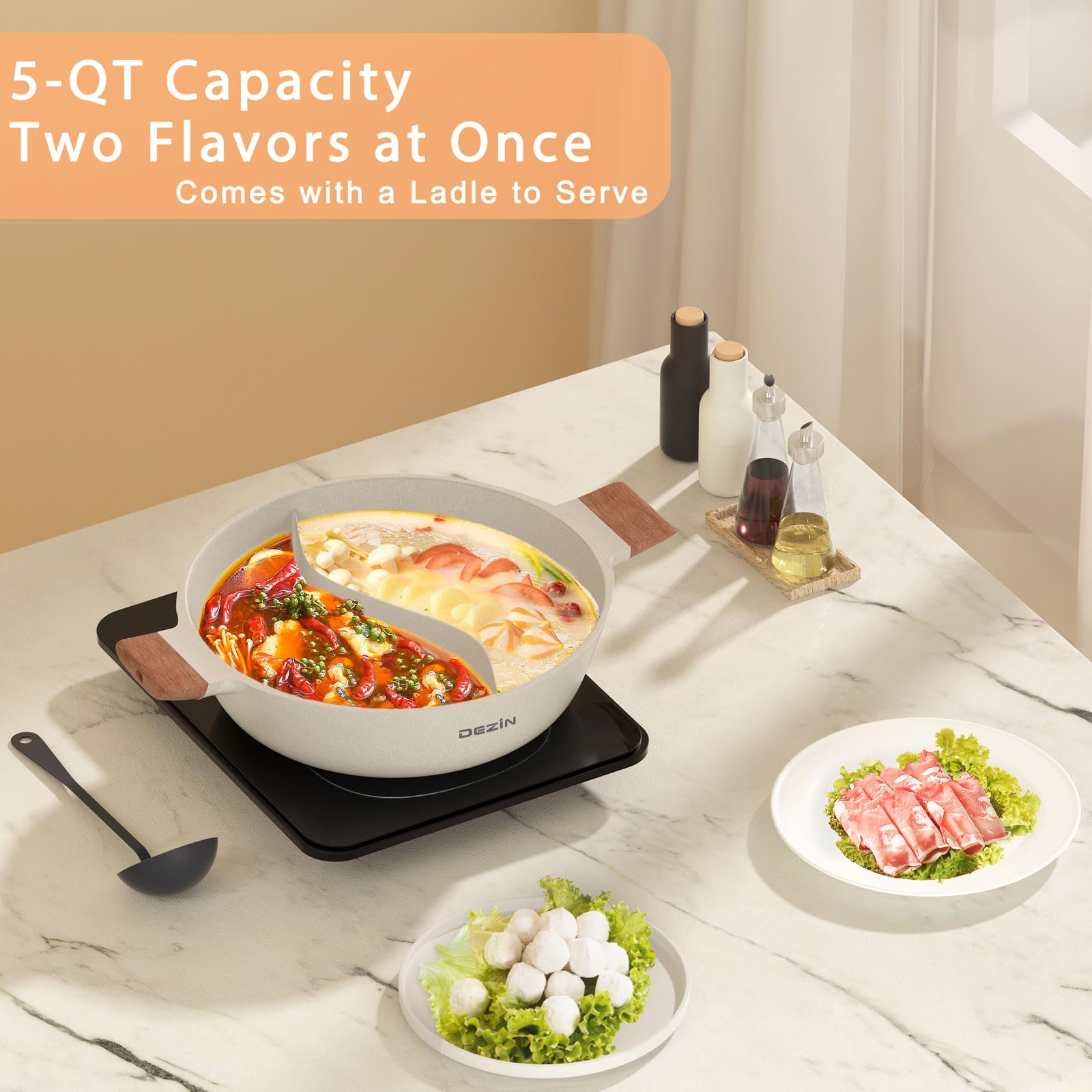 DEZIN soup ladle included for easy serving.