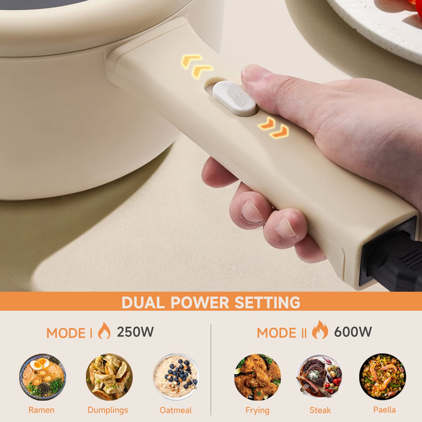 DEZIN compact dorm-size cooker fits small spaces for personal meals.